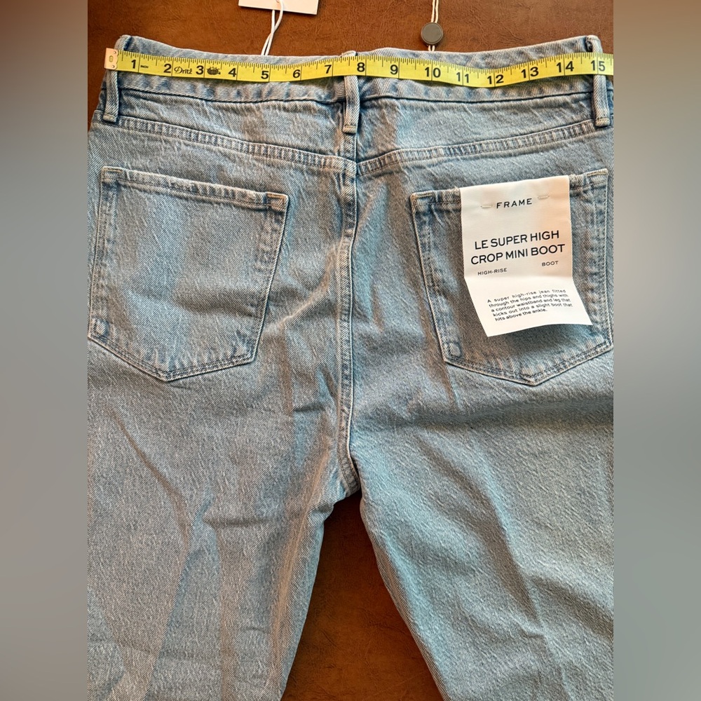 FRAME Le Super High Crop Bootcut Jeans Distressed Raw Hem Size 31 NWT $320 MSRP - Picture 10 of 10